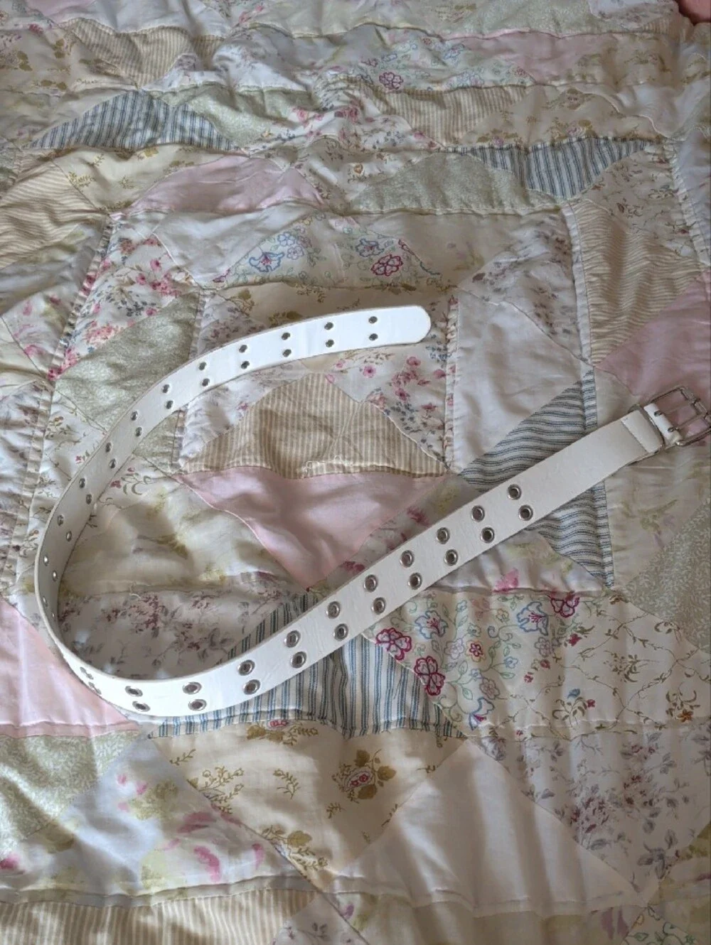 White Faux Leather Belt Women's